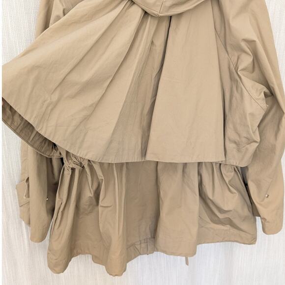 JNBY Beige Cotton Hooded Oversized Long Sleeve Full Zip Coat Jacket, size S - Picture 4 of 9